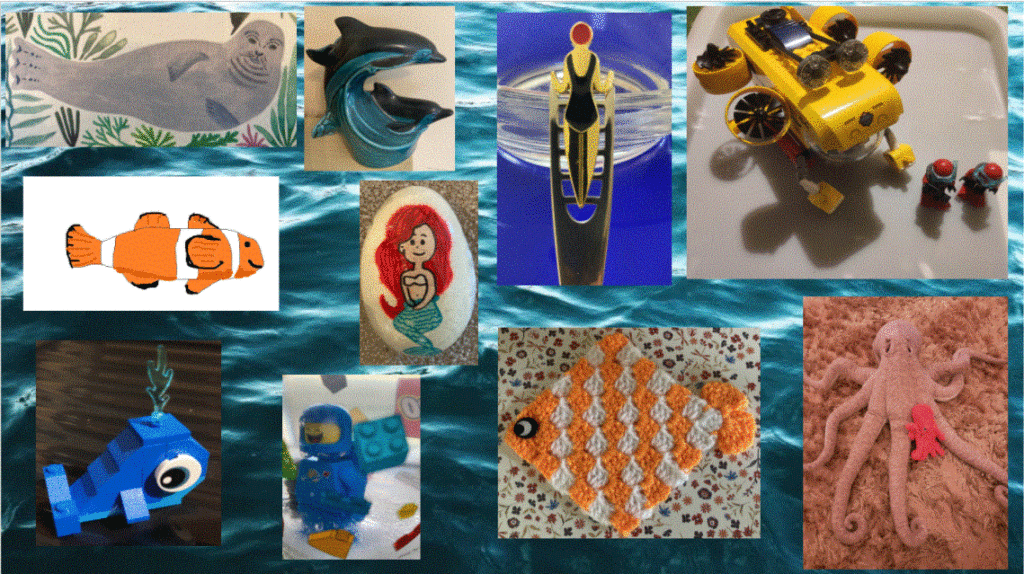 A montage of aquatic images.